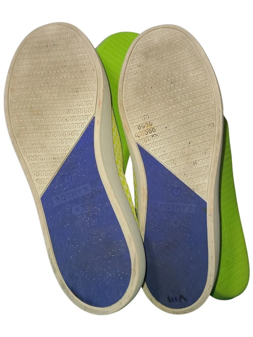 Rothy's Slip On Sneakers In Citron Honeycomb Checker Pattern W Size 10